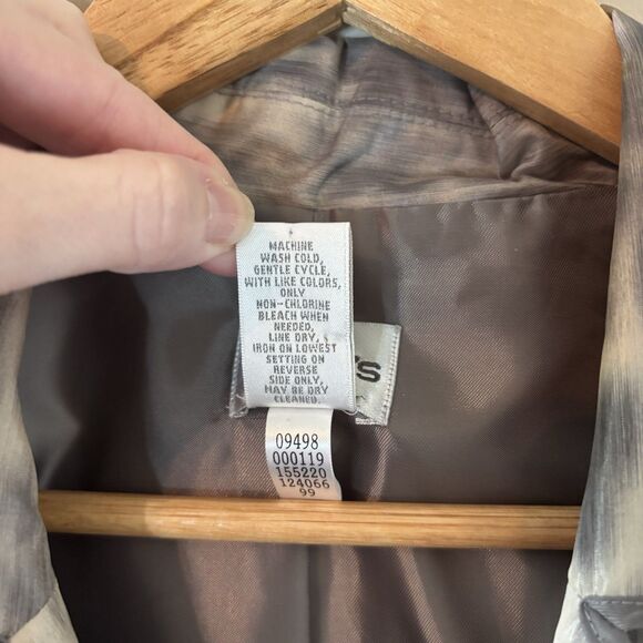 Chico’s Animal Print Blazer Gray Ivory 3-Button Jacket Lined Sz 2 Large - Picture 4 of 7